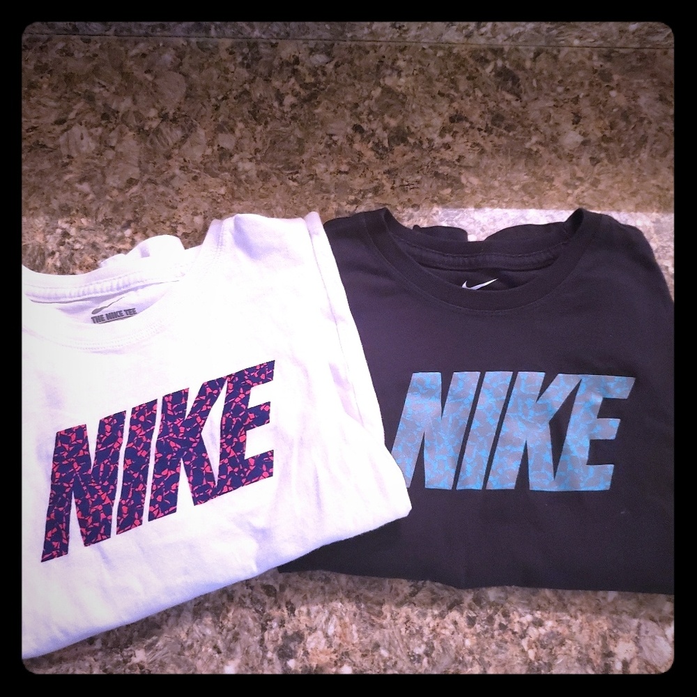 Two Girls Nike long sleeve t shirts
